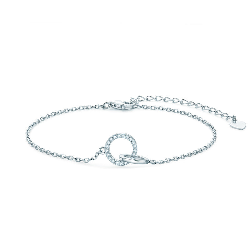 Moissanite Möbiusband Bracelet-Sterling Silver-lornajewelry