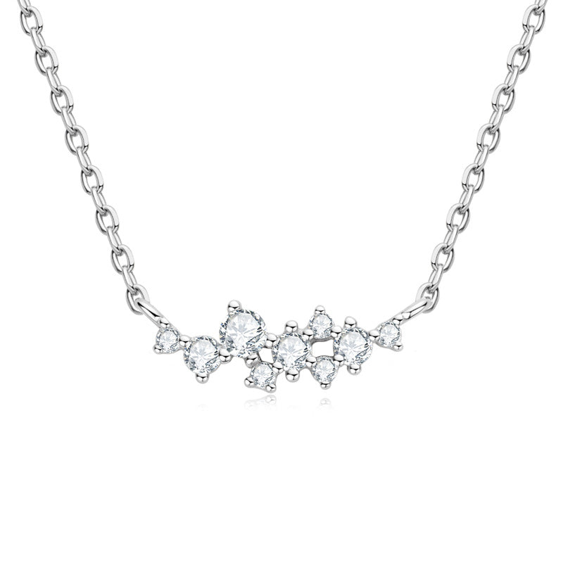 Lovely Gypsophila Moissanite Pendant Necklace-Sterling Silver-lornajewelry