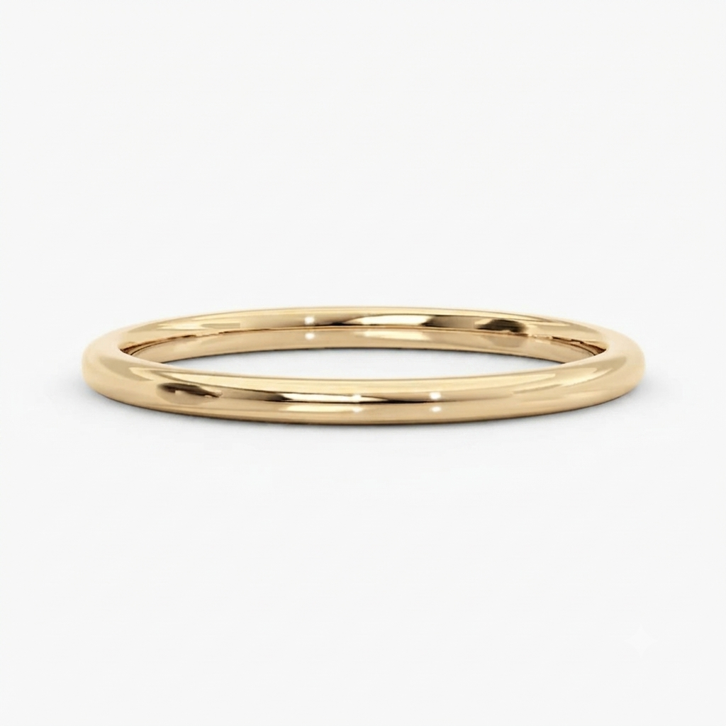 Luna Moissanite Simple Wedding Band In Sterling Silver