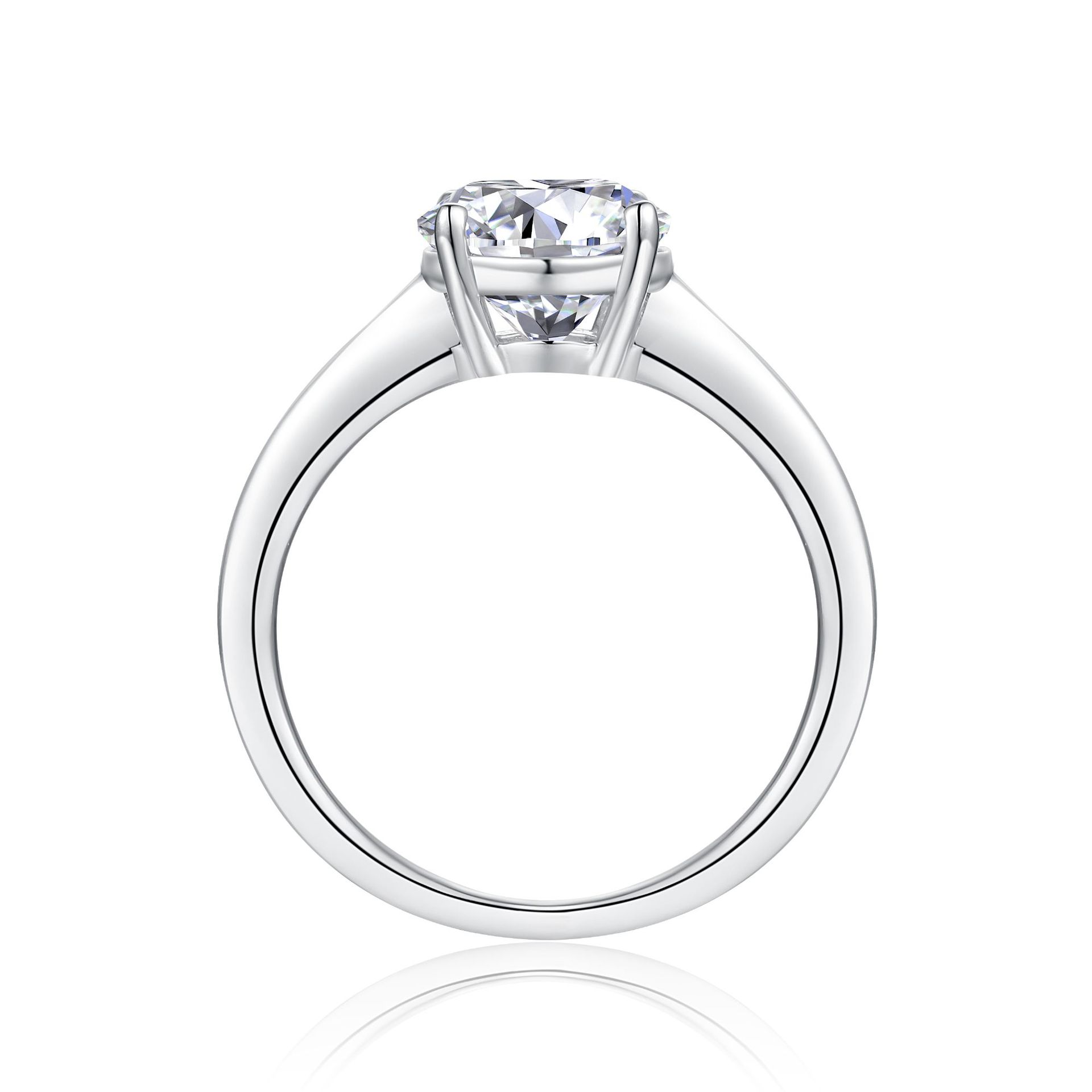 3Ct Oval Cut Moissanite Luxurious Sparkle Fashion Forward Sterling Silver Engagement Ring