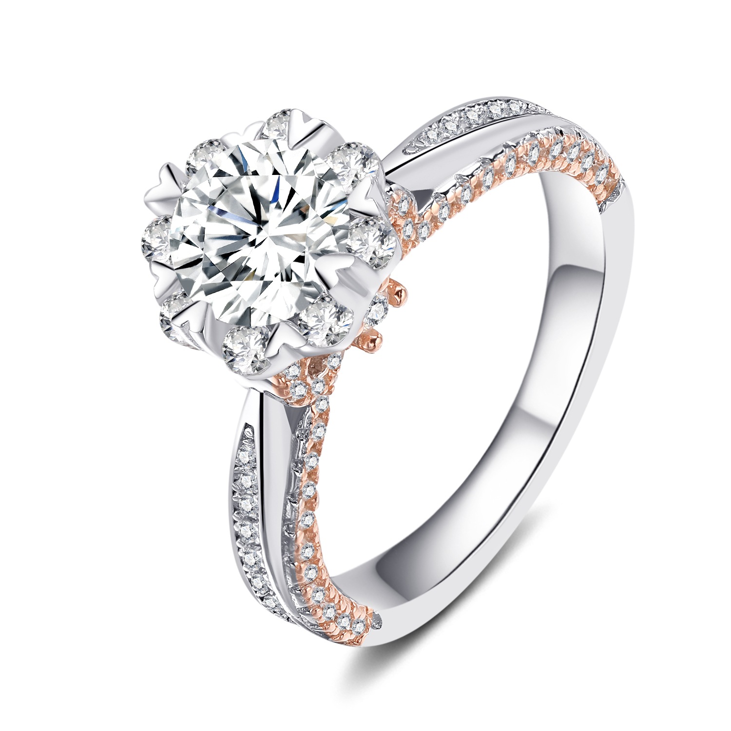 1CtMoissanite Bowknot Design Engagement Ring