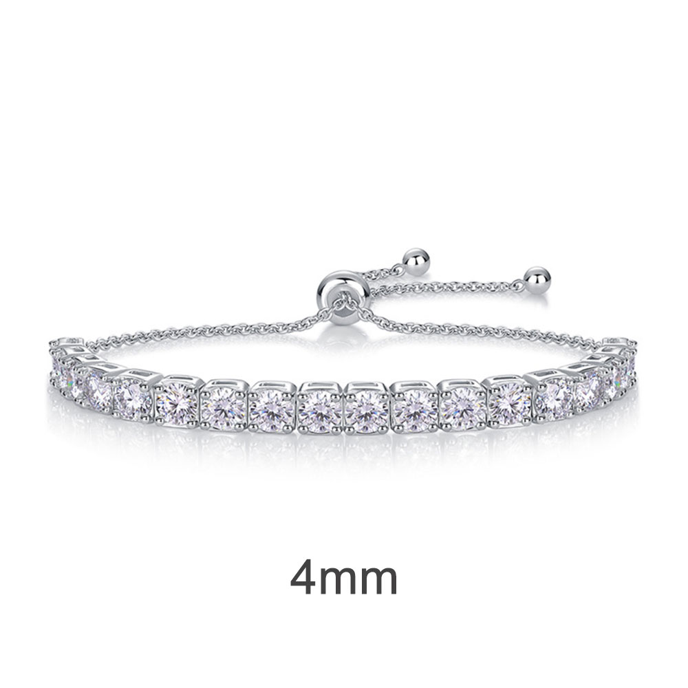 Luna Moissanite 3mm ～ 5mm Tennis Bracelet In Sterling Silver