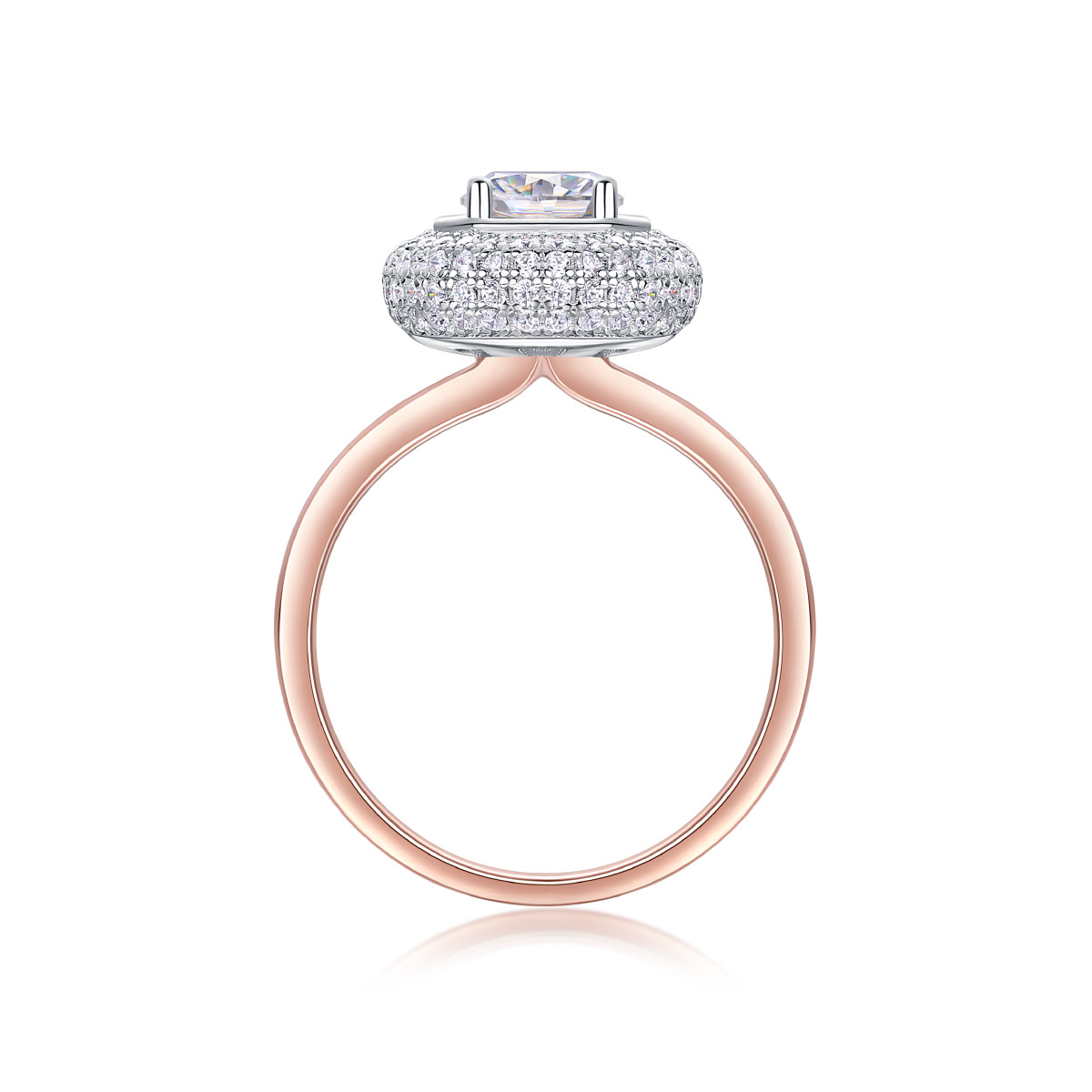 1Ct Round Cut Moissanite Centerpiece Halo Timeless Sparkle Sterling Silver Engagement Ring