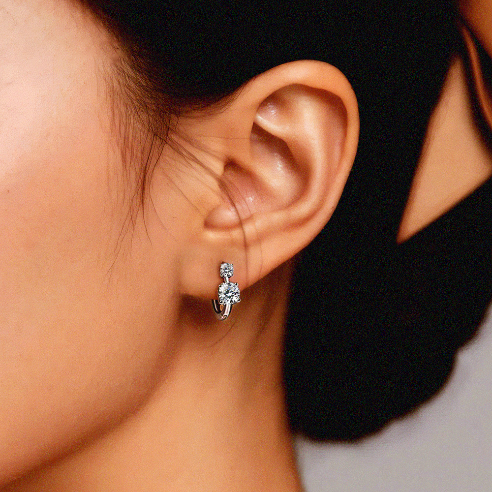 1.2Ct Moissanite Octavia Hoop Earrings