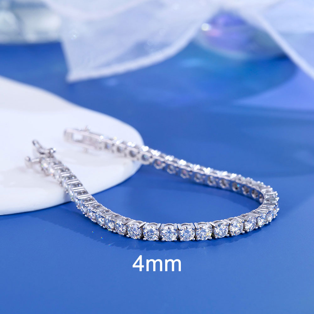 Luna Moissanite 2mm ～ 4mm Classic Tennis Bracelet In Sterling Silver