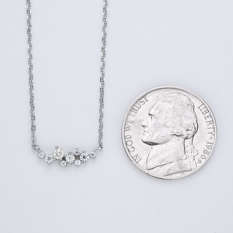Luna Moissanite Gypsophila Necklace In Sterling Silver