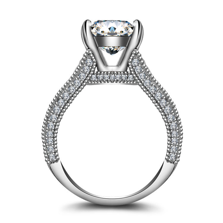 4Ct Radiant Cut Vintage Sterling Silver Wedding Ring Engagement Ring-Sterling Silver-lornajewelry