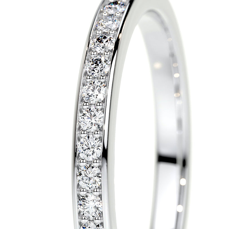 Exclusive Channel Set Curved Half Wedding Band In Sterling Silver-Sterling Silver-lornajewelry