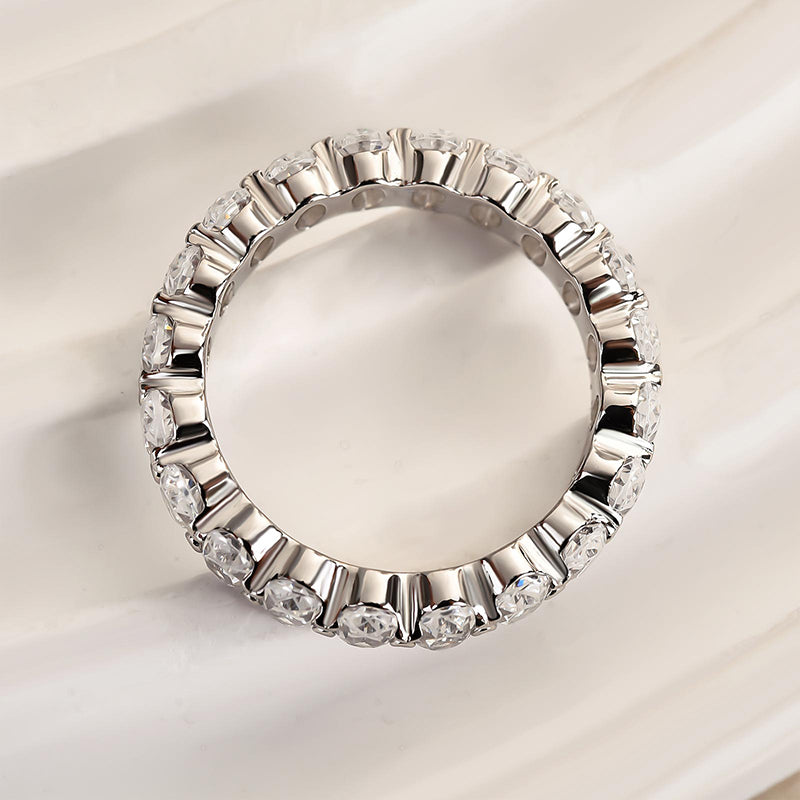 Full Oval Cut  Wedding Band-Sterling Silver-lornajewelry