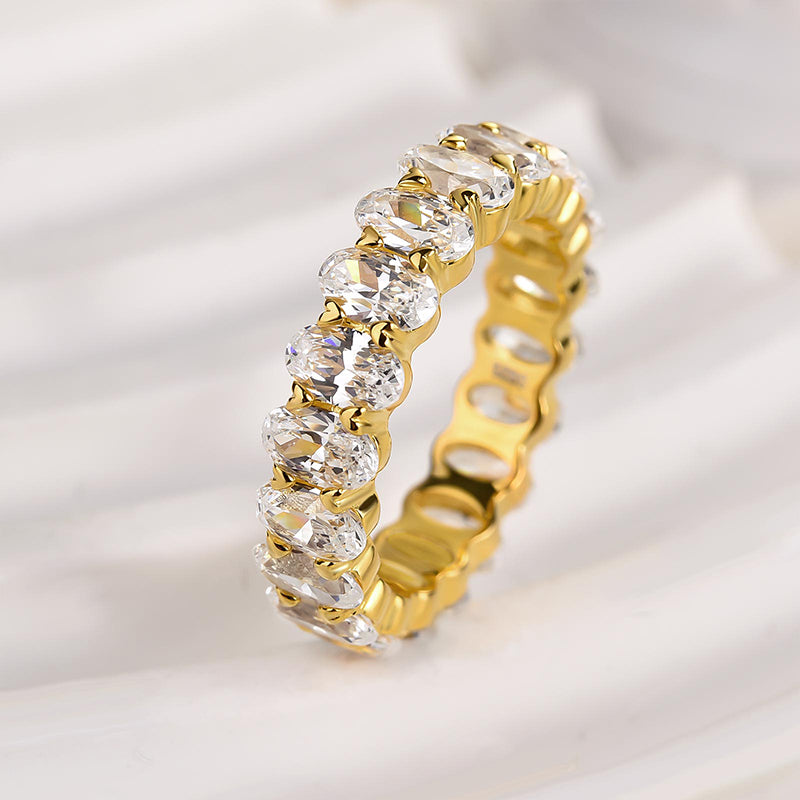 Full Oval Cut  Wedding Band-Sterling Silver-lornajewelry