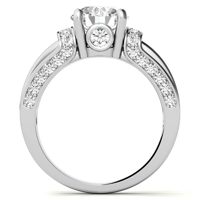 3Ct Moissanite Round Cut Two-Tone Sterling Silver Engagement Ring