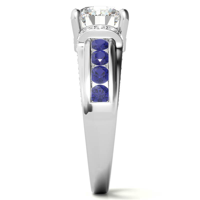 3Ct Moissanite Round Cut Two-Tone Sterling Silver Engagement Ring