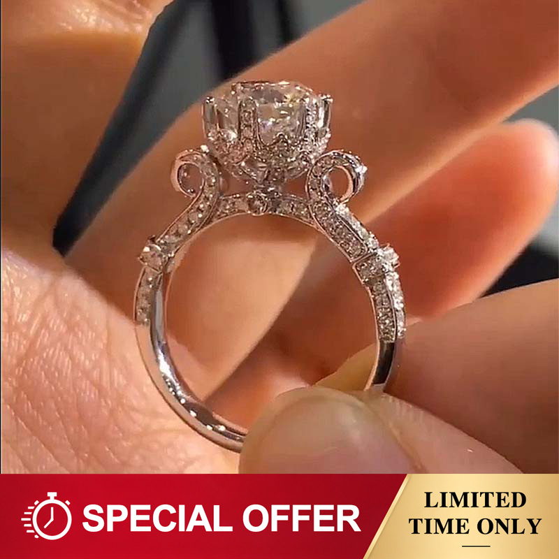 Moissanite 1.0 Ct ～ 3.0 Ct Round Cut Vintage Engagement Ring In Sterling Silver
