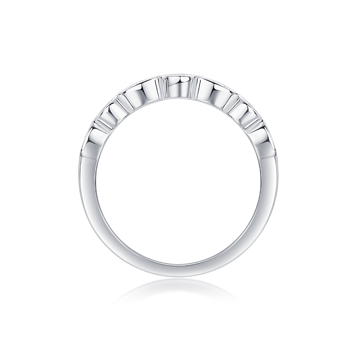 Moissanite Infinity Elegant Design Women's Wedding Band In Sterling Silver-Sterling Silver-lornajewelry