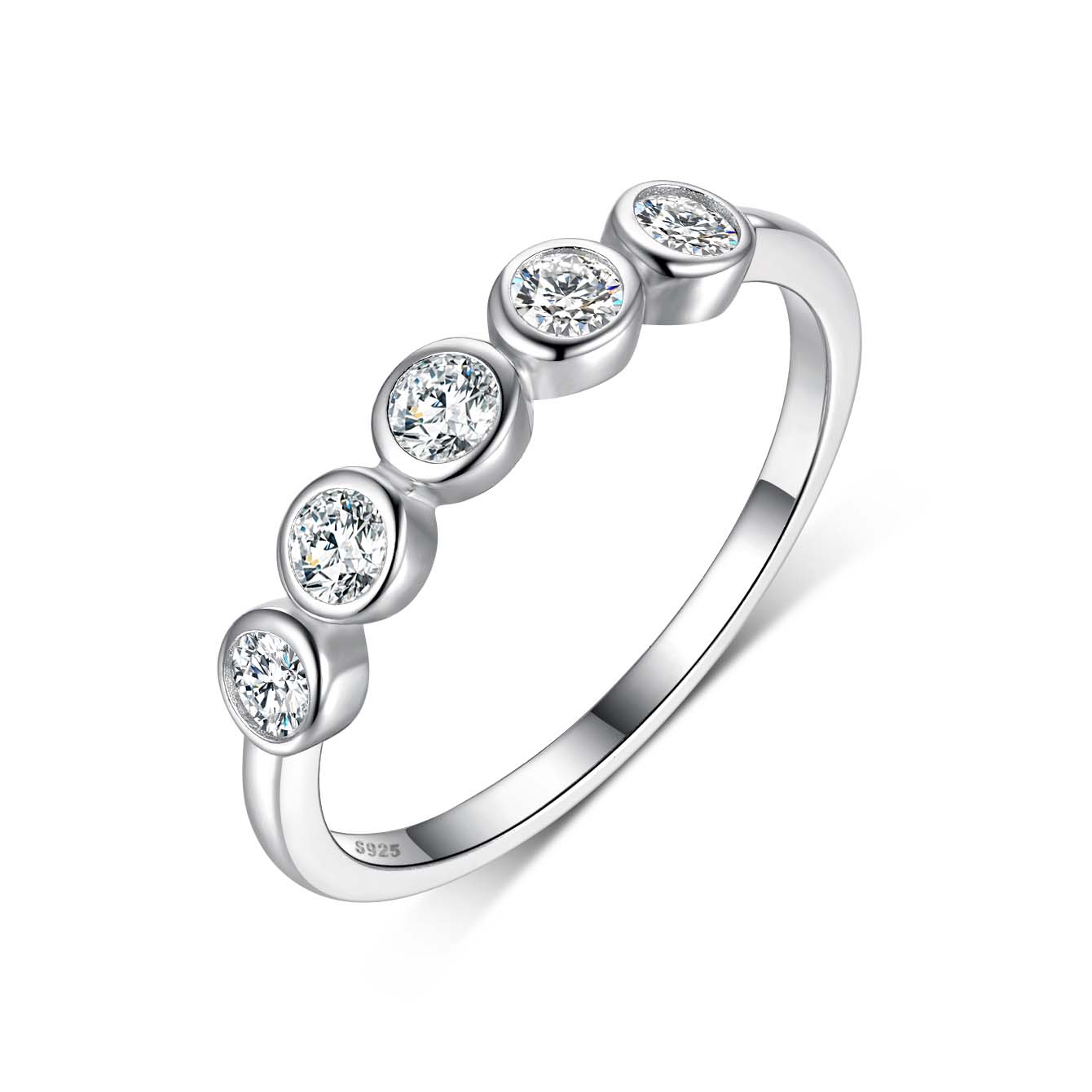 0.5Ct Moissanite Bubble Design Eternity Women's Wedding Band In Sterling Silver-Sterling Silver-lornajewelry