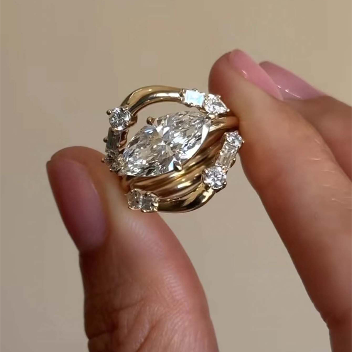 1.0Ct Moissanite Marquise Cut Graceful Wedding Set in Sterling Silver-Sterling Silver-lornajewelry