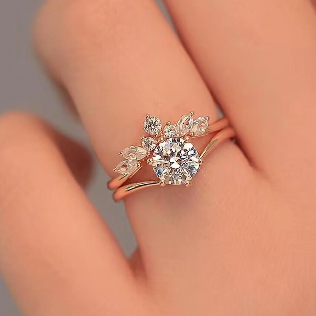 1.2Ct Moissanite Sophisticated Wedding Set in Sterling Silver-Sterling Silver-lornajewelry