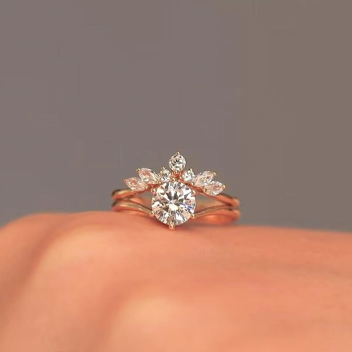 1.2Ct Moissanite Sophisticated Wedding Set in Sterling Silver-Sterling Silver-lornajewelry