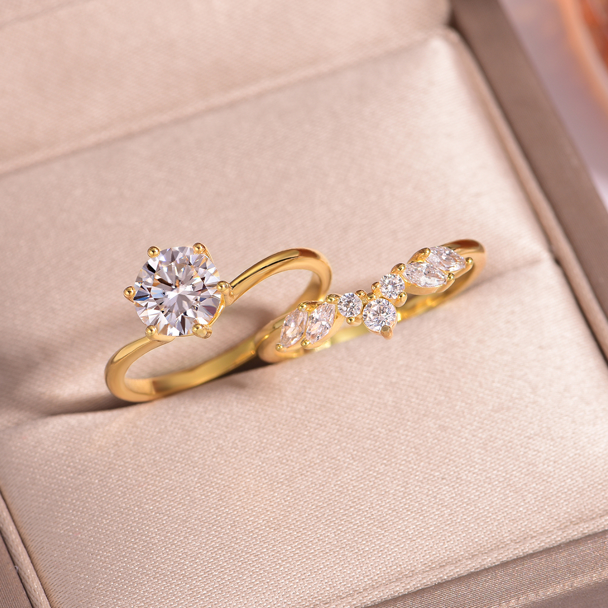 1.2Ct Moissanite Sophisticated Wedding Set in Sterling Silver-Sterling Silver-lornajewelry