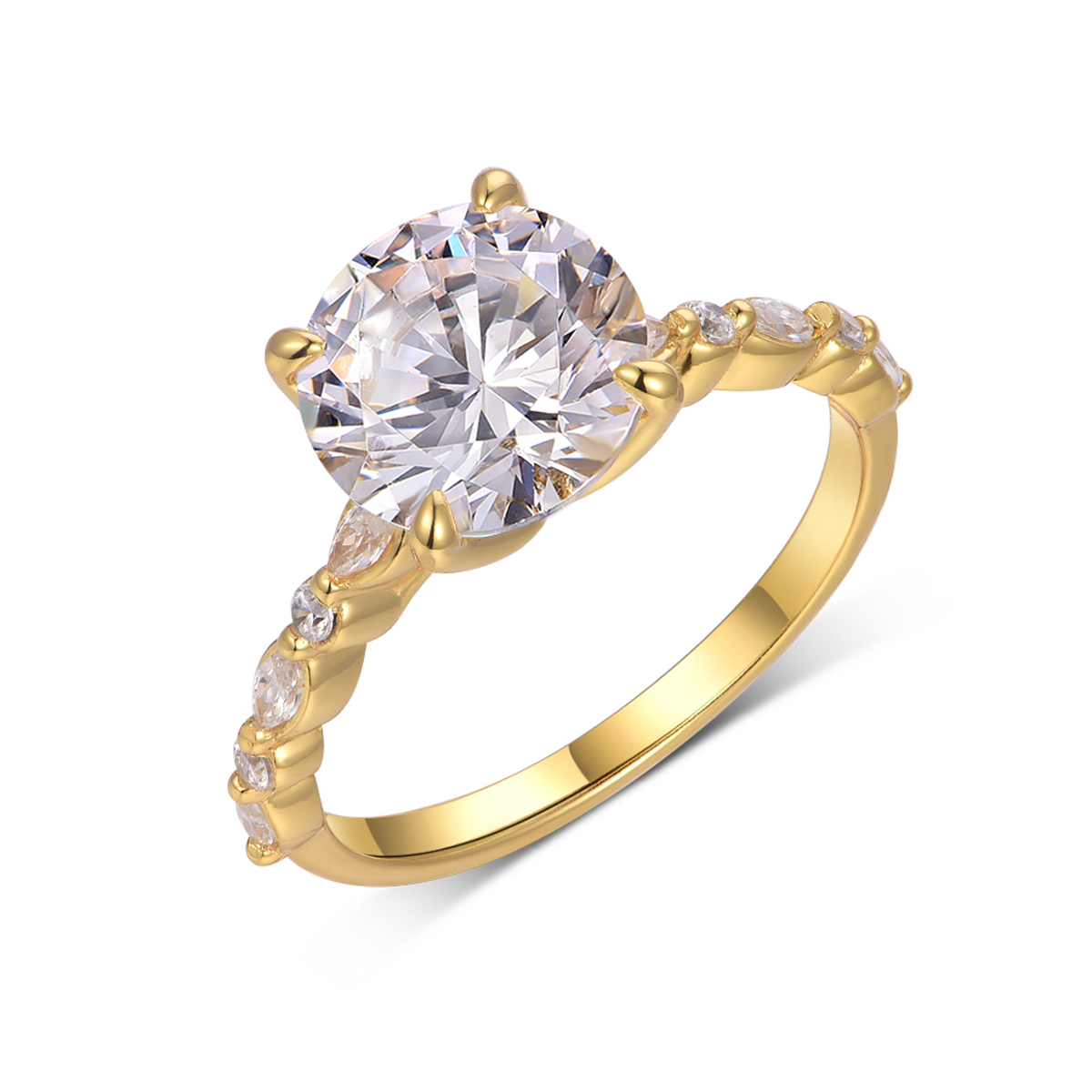 3Ct Moissanite Floral Bloom Luxury Pave Engagement Ring in Sterling Silver-Sterling Silver-lornajewelry