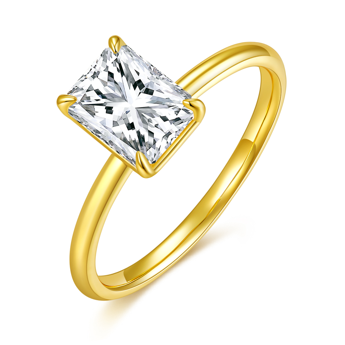 2Ct Moissanite Radiant Cut Solitaire Elegant Luxury Engagement Ring in Sterling Silver-Sterling Silver-lornajewelry