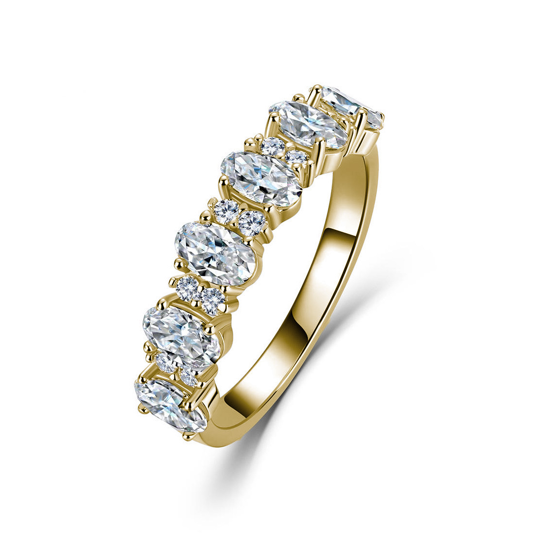 1.94Ct Moissanite Oval Cut Romantic Elegant Design Engagement Ring in Sterling Silver-Sterling Silver-lornajewelry