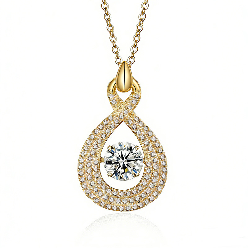 1.0 Carat Moissanite Elegant Design Necklace in Sterling Silver-Sterling Silver-lornajewelry