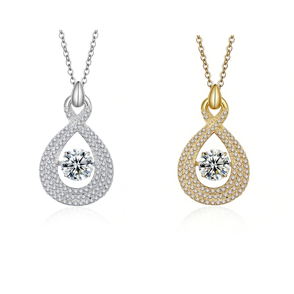1.0 Carat Moissanite Elegant Design Necklace in Sterling Silver-Sterling Silver-lornajewelry