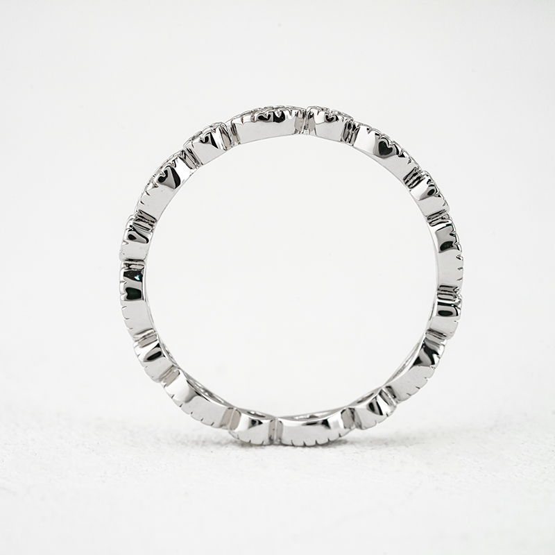 Moissanite Round Cut Infinity Eternity Women's Wedding Band In Sterling Silver-Sterling Silver-lornajewelry