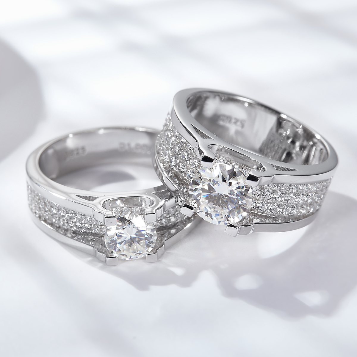 1/2Ct Moissanite Round Cut Pave Handsome Men's Promise Ring in 925 Sterling Silver-Sterling Silver-lornajewelry