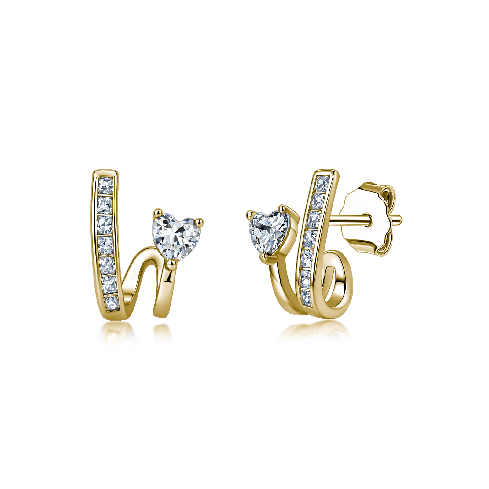 2.4 Carat Moissanite Heart Cut Fashion Earrings in Sterling Silver-Sterling Silver-lornajewelry