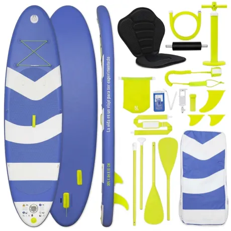 Esta tabla de paddle surf incluye todo el equipamiento, tiene un diseño hinchable y es apta para principiantes y familias: una tabla de paddle surf con accesorios de primera calidad.