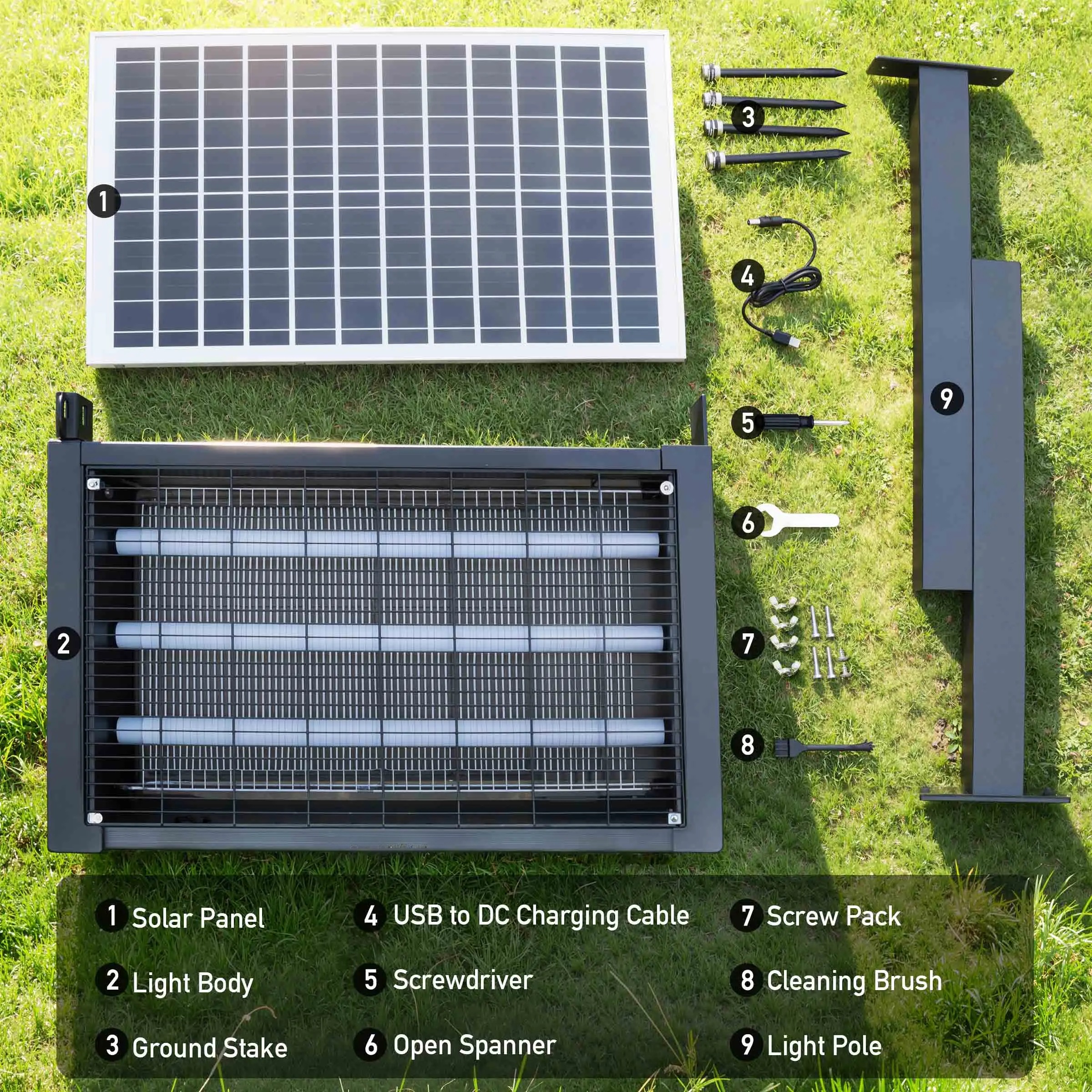 🎁 Oferta por tiempo limitado 💨Exterminador de insectos LED para exteriores con energía solar – Diseño de tres tubos de 3500 V, interruptor automático sensible a la luz, luz ultravioleta UV-C que atrae y mata mosquitos.