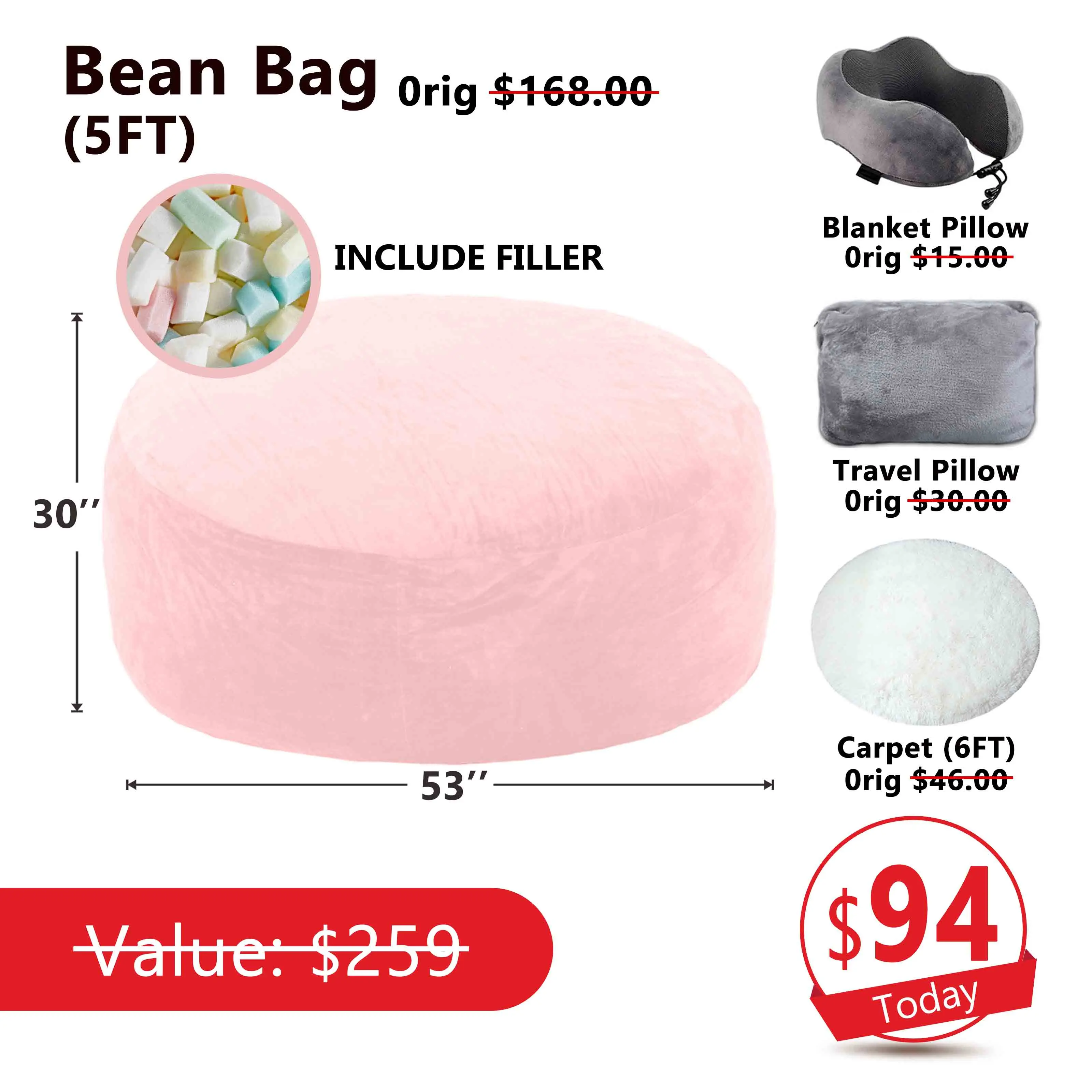 Sofá tipo puf (con relleno incluido): 1,5 m / 2,1 m (incluye 3 regalos gratis)