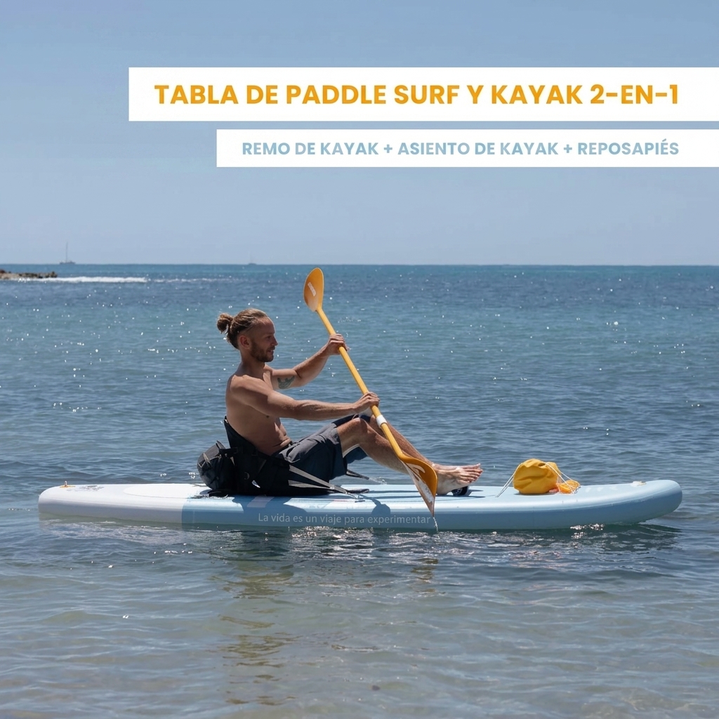 Esta tabla de paddle surf incluye todo el equipamiento, tiene un diseño hinchable y es apta para principiantes y familias: una tabla de paddle surf con accesorios de primera calidad.