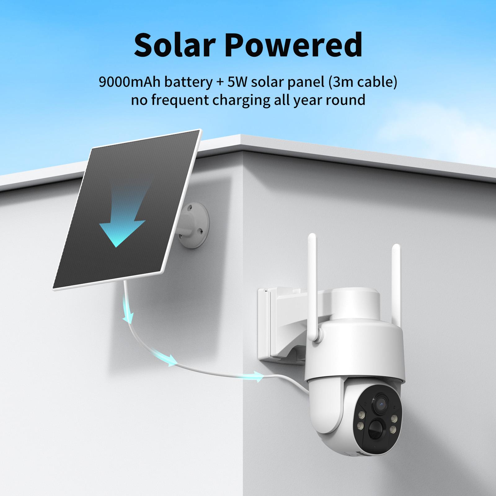 [BackToSchool] 4G Solar Powered Digital Security Camera with 4MP HD Lens, Color Night Vision, Built-in Cellular Card, Remote Monitoring, IP65 Protection, No WiFi Outdoor Camera for Farm/Home (4G LTE Data Service Requires Activation)