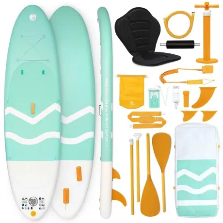 Esta tabla de paddle surf incluye todo el equipamiento, tiene un diseño hinchable y es apta para principiantes y familias: una tabla de paddle surf con accesorios de primera calidad.