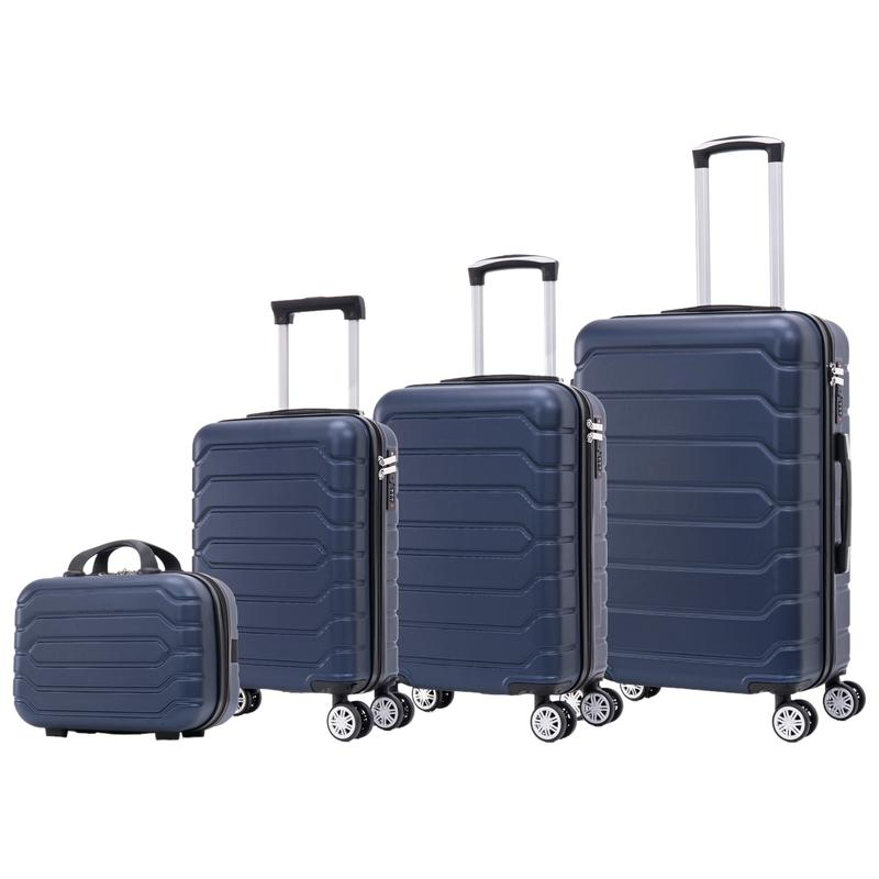 Elegante juego de maletas de viaje: carcasa ligera de ABS, cerradura de combinación, 4 ruedas giratorias de 360°, asa telescópica de aleación de aluminio, juego de maletas de viaje, maleta de mano con asa.