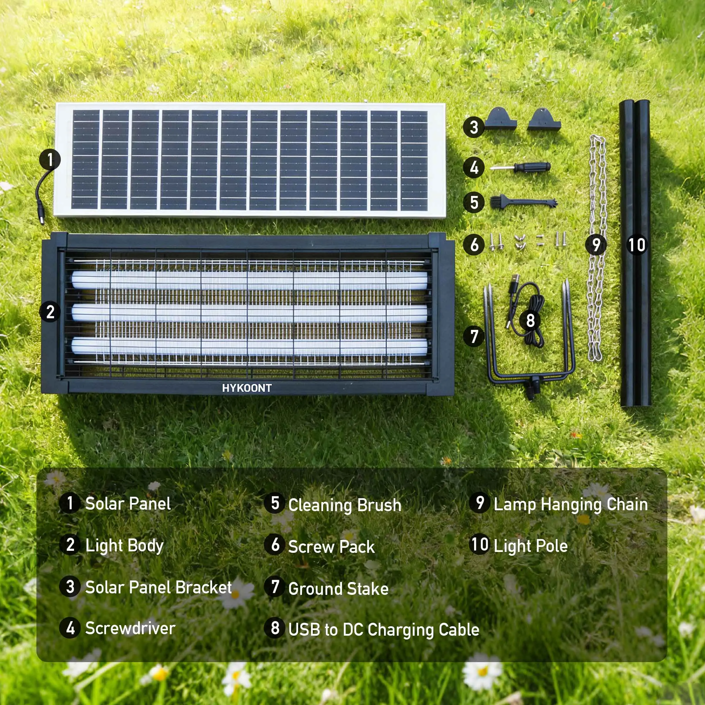 Exterminador de insectos LED para exteriores con energía solar – Diseño de tres tubos de 3500 V, interruptor automático sensible a la luz, luz ultravioleta UV-C que atrae y mata mosquitos.