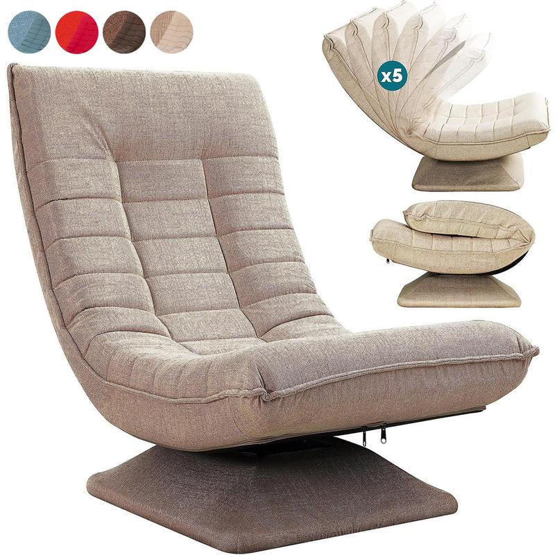 Silla lunar con función de giro de 360° y ajuste de 5 posiciones, silla plegable que ahorra espacio para salones pequeños & entrenamiento del core de 360° para veladas acogedoras & días fríos