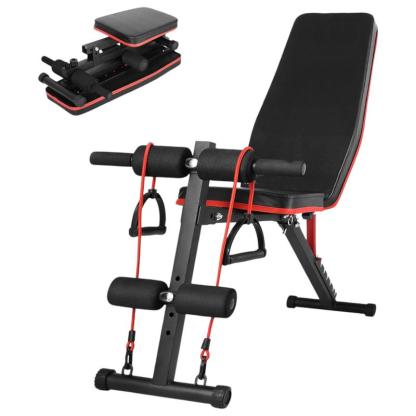 Banco de Mancuerna Plegable Inclinable Banco de Pesas Musculación Multifuncional para Entrenamiento Completo Máquina de Fitness Gimnasio Hogar
