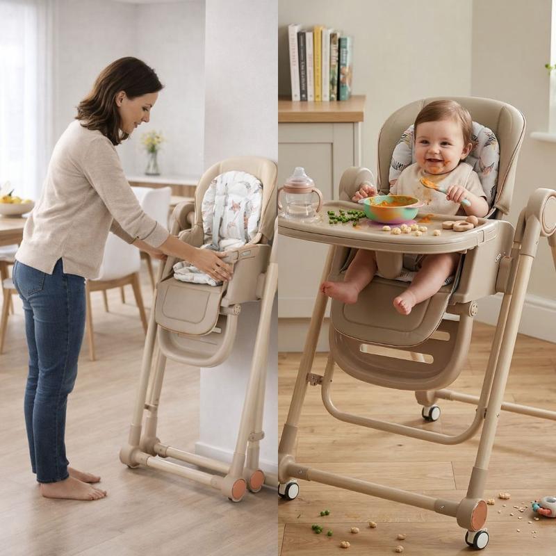 Trona Blanca Evolutiva 3 en 1 | Plegable y Portátil con Altura | Reposapiés | Respaldo y Bandeja todo Ajustables | 8 Niveles de Regulación y Sistema de Protección | Varios Modelos | Hasta 6 Años | Entrega en 48-72h