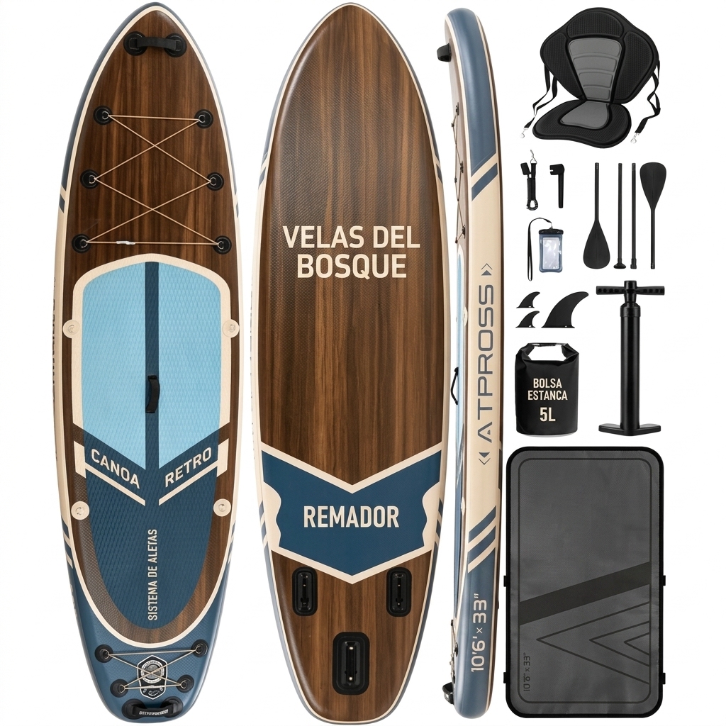 Tabla de paddle surf con todo el equipo incluido, tabla inflable para principiantes y familias, 323 x 83 x 15 cm, tabla SUP estable, capacidad de carga hasta 200 kg, cubierta de EVA antideslizante para adultos