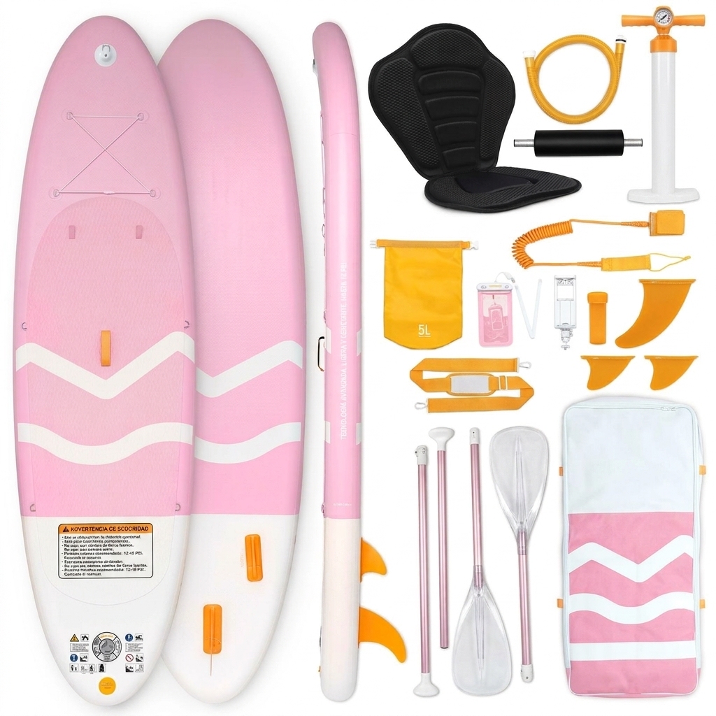 Batido de uva-Esta tabla de paddle surf incluye todo el equipamiento, tiene un diseño hinchable y es apta para principiantes y familias: una tabla de paddle surf con accesorios de primera calidad.