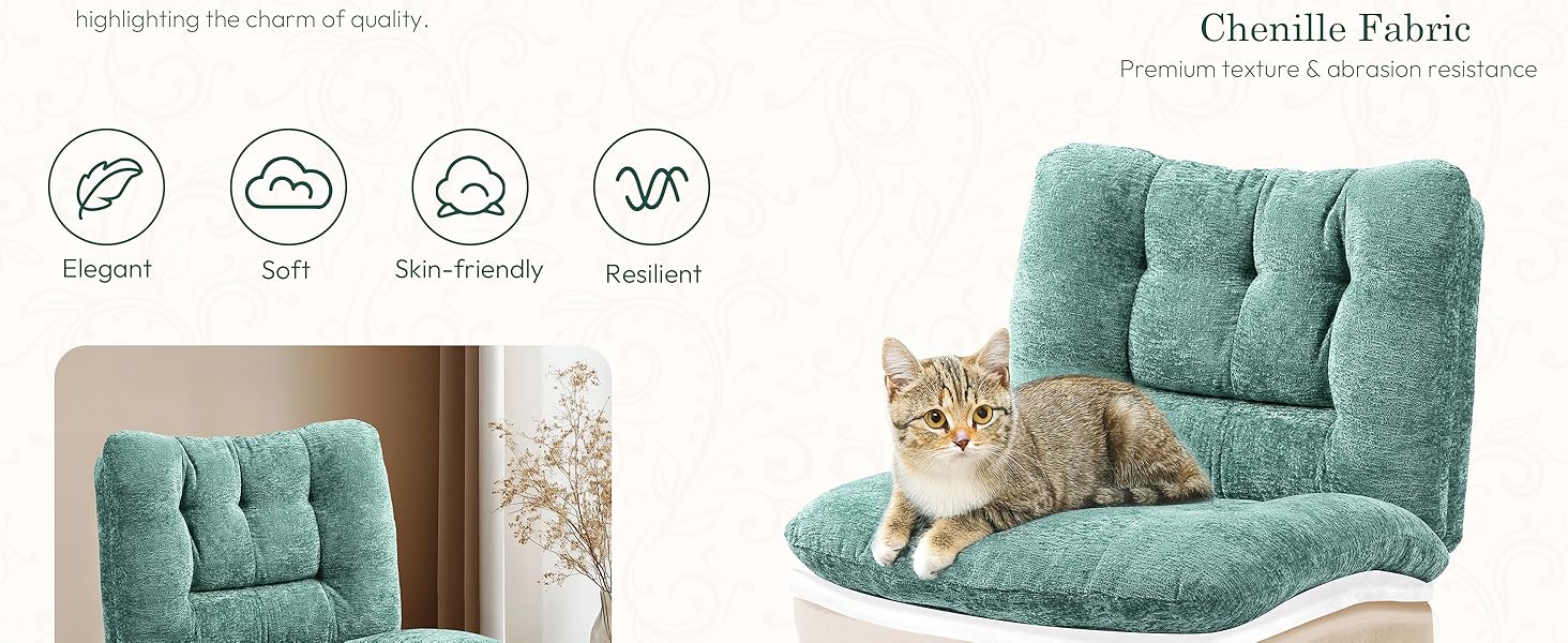 [DealsForYouDays] Extra Large Criss Cross Chair, Oversized Chair with Wheels, Dual-Layer Thickened Cushion, Premium Fabric Morden Home Vanity Chair Wide Seat,dorm essentials,home decor