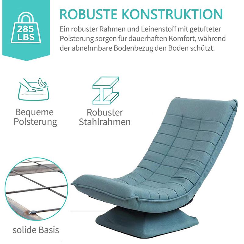 Silla lunar con función de giro de 360° y ajuste de 5 posiciones, silla plegable que ahorra espacio para salones pequeños & entrenamiento del core de 360° para veladas acogedoras & días fríos