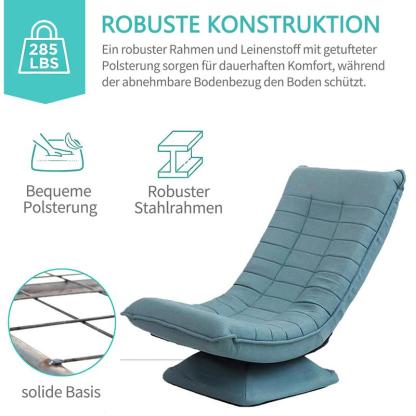 Silla lunar con función de giro de 360° y ajuste de 5 posiciones, silla plegable que ahorra espacio para salones pequeños & entrenamiento del core de 360° para veladas acogedoras & días fríos