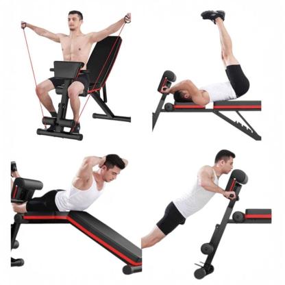 Banco de Mancuerna Plegable Inclinable Banco de Pesas Musculación Multifuncional para Entrenamiento Completo Máquina de Fitness Gimnasio Hogar