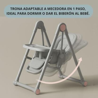 Trona Blanca Evolutiva 3 en 1 | Plegable y Portátil con Altura | Reposapiés | Respaldo y Bandeja todo Ajustables | 8 Niveles de Regulación y Sistema de Protección | Varios Modelos | Hasta 6 Años | Entrega en 48-72h