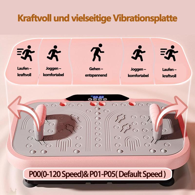 Plataforma de vibración para entrenamiento, regalo de Navidad, dispositivo de ejercicio de cuerpo completo con 120 niveles y bandas de resistencia, c/mando, para el hogar y el estudio